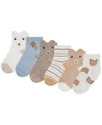 Huggies Baby "forest Friends" Socks 6-pack In  Oatmeal Heather