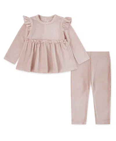 Huggies Baby Girl Long Sleeve Top And Pant, 2-piece Set In Animal Print