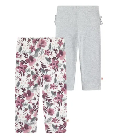 Huggies Baby Girls 2-pack Elastic Waistband Pants In Snow White,cashmere Rose