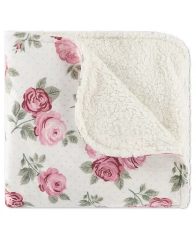 Huggies Baby Girls' Allover Rose Graphic Print Blanket In White