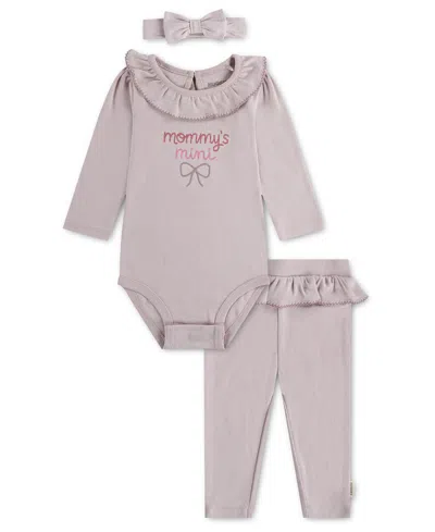 Huggies Baby Girls' Babywear Long-sleeve Bodysuit, Pants And Headband, 3-piece Set In Brown