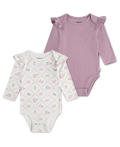 Huggies Baby Girls' Babywear Long-sleeve Bodysuits, 2-pack In Multi