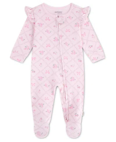 Huggies Baby Girls' Babywear Long-sleeve Footed Coverall In Primrose Pink
