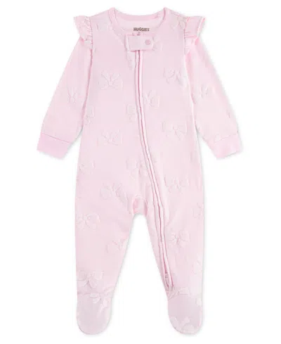 Huggies Baby Girls' Babywear Long-sleeve Footed Coverall In Primrose Pink