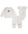 Huggies Baby Girls Crew Tee, Bodysuit And Pants, 3-piece Set In  Oatmeal Heather