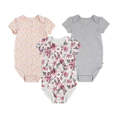 Huggies Baby Girls Crew Neck Short Sleeve 3-pc. Bodysuit In Multi