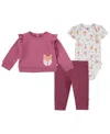 Huggies Baby Girls Crew Tee, Bodysuit And Pants, 3-piece Set In  Hawthorn Rose