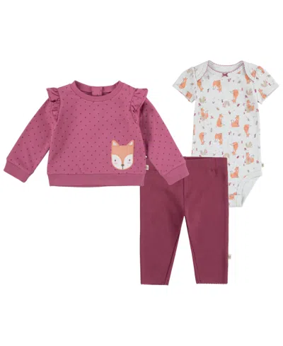 Huggies Baby Girls Crew Tee, Bodysuit And Pants, 3-piece Set In  Hawthorn Rose