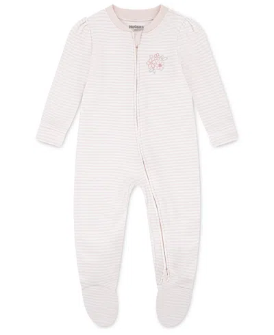 Huggies Baby Girls Organic Cotton Sleep Play Zip Footed Coverall In  Crystal Pink