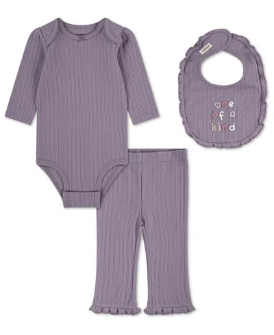 Huggies Baby Girls' Take Me Home Bodysuit, Pants And Bib, 3-piece Set In Burgundy