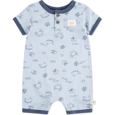 Huggies Babies'  Embroidered Romper In Blue