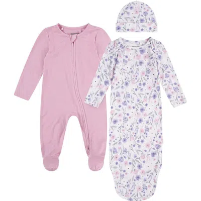 Huggies Babies'  Footie, Gown & Hat Set In Pink