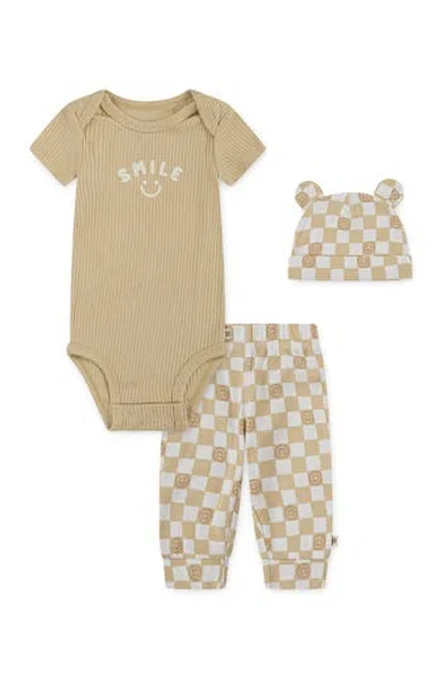 Huggies Babies'  Organic Cotton Bodysuit, Leggings & Bear Hat Set In Multi