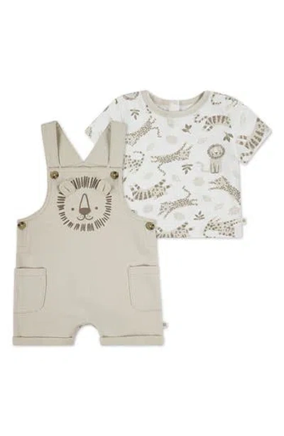 Huggies Babies'  Print Organic Cotton T-shirt & Overalls Set In Brown