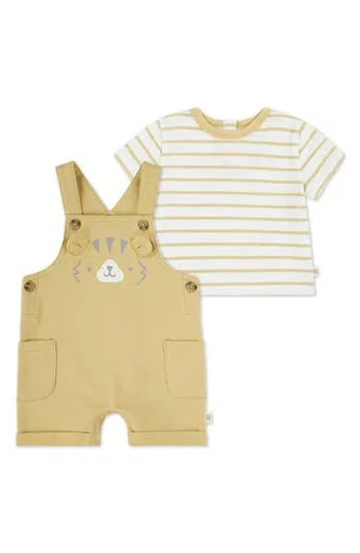 Huggies Babies'  Print Organic Cotton T-shirt & Overalls Set In Yellow