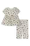 Huggies Ribbed Babydoll Top & Leggings Set In Gray