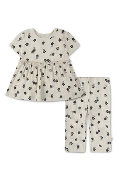 Huggies Ribbed Babydoll Top & Leggings Set In Gray
