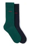 Hugo Boss Two-pack Of Socks In A Cotton Blend In Green