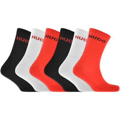 Hugo 6 Pack Logo Socks In Red