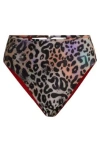 Hugo Boss Animal-print Bikini Bottoms With Stacked-logo Charm In Patterned