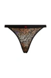 Hugo Boss Animal-print Thong With Stacked-logo Waistband In Patterned