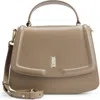 Hugo Boss Hugo Ariell Leather Top Handle Bag In Medium Brown