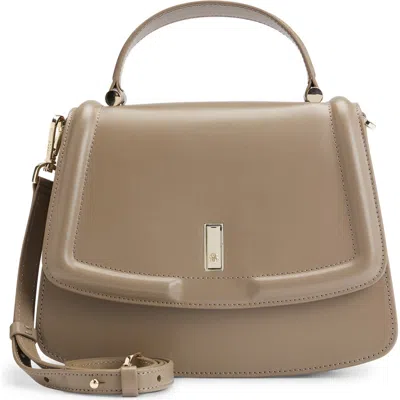 Hugo Boss Hugo Ariell Leather Top Handle Bag In Medium Brown