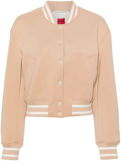 Shop Hugo Boss Arita Bomber Jacket In Neutrals