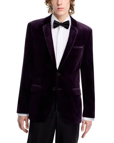 Hugo Boss Arti Velvet Extra Slim Fit Blazer In Open Purple