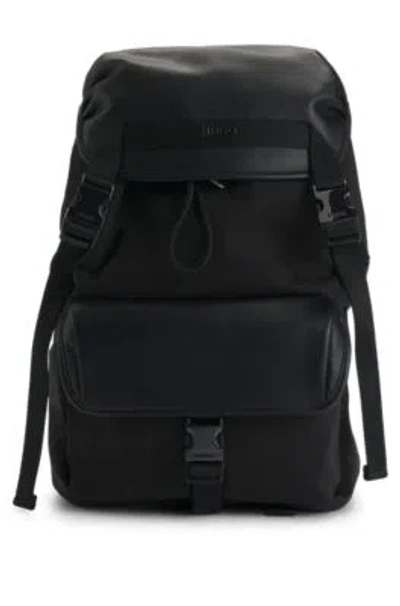 Hugo Boss Backpack With Adjustable And Detachable Shoulder Straps In Black