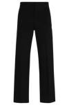 Hugo Boss Tapered-fit Drawstring Pants In Stretch-cotton Twill In Black