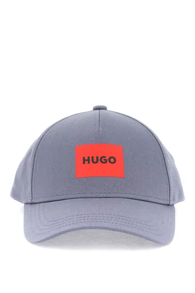 Hugo Baseball Cap With Patch Design In Grey,blue