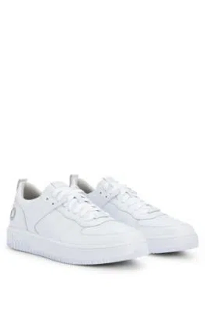 Hugo Boss Basketball-inspired Lace-up Trainers With Bubble Branding In White
