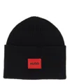 Hugo Boss Beanie Hat With Logo In Black