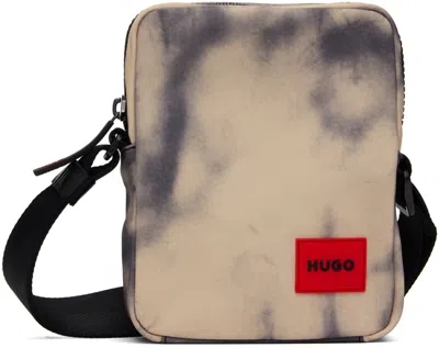 Hugo Beige & Black Graphic Bag In Brown