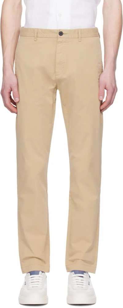 Hugo Boss Beige Slim-fit Trousers In 264-medium Beige