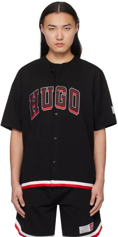 Hugo Black Basketball Shirt In 001-black