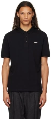 HUGO BLACK BONDED LOGO POLO