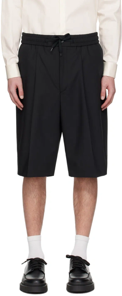 Hugo Black Drawstring Shorts In 001-black