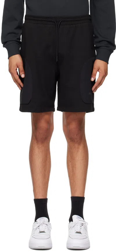 Hugo Black Drawstring Shorts In 001-black