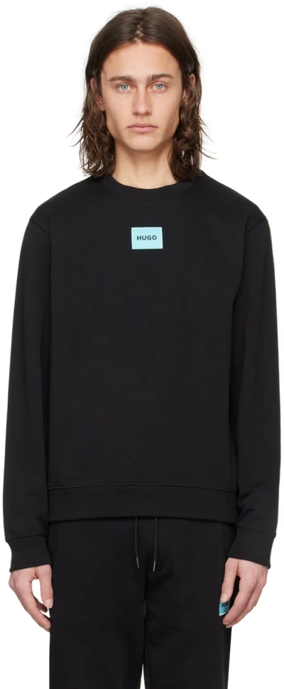 Hugo Black Patch Sweatshirt In 009-black