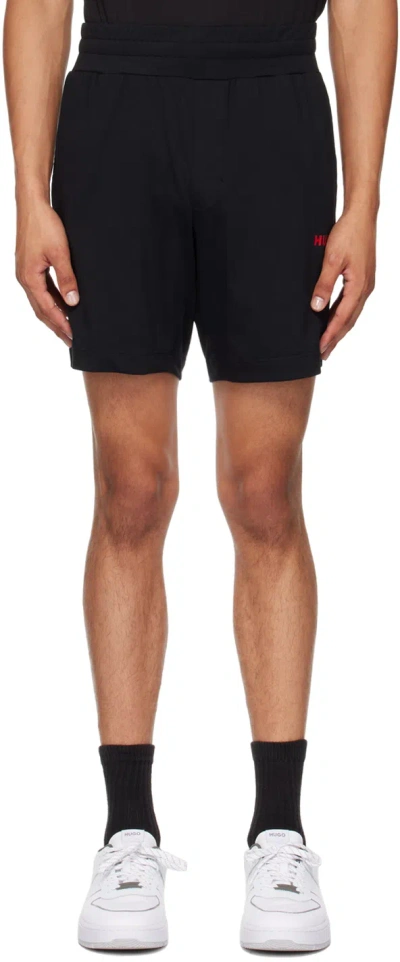 Hugo Boss Black Printed Logo Shorts In Black 001