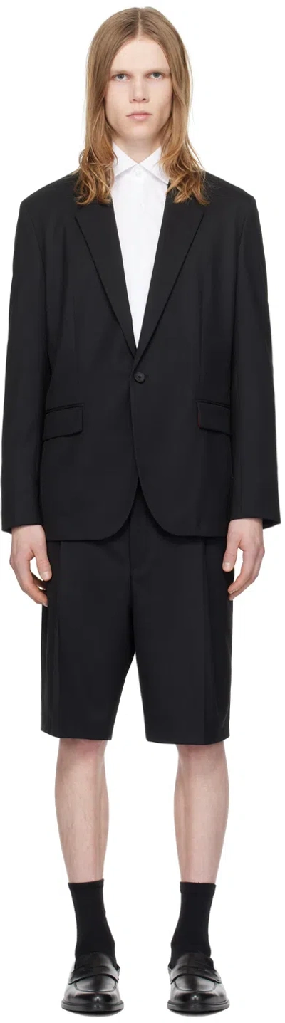 Hugo Black Single-button Suit In 001-black