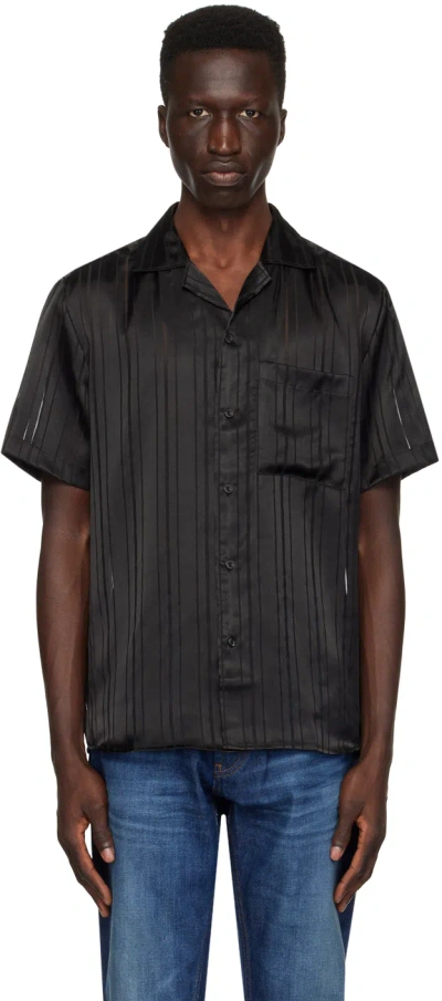 Hugo Boss Black Striped Shirt In 001-black