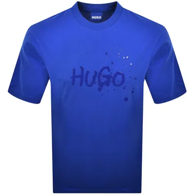 Hugo Blue Artwork T Shirt Blue