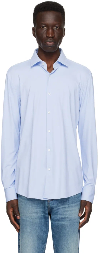 Hugo Blue Button Shirt In 459-light/pastelblue