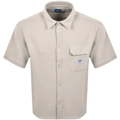 Hugo Blue Ebaffino Shirt Beige In Brown