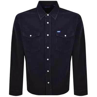 Hugo Blue Ebino Long Sleeve Shirt Dark Blue