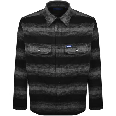 Hugo Blue Ebolt Check Overshirt Black