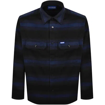 Hugo Blue Ebolt Check Overshirt Blue
